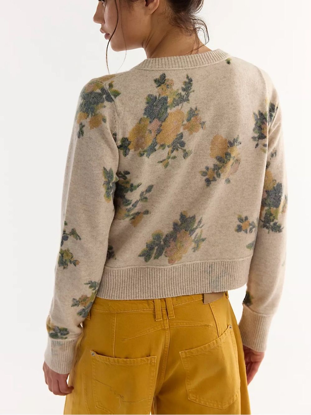 LIKE NEW Free People Women’s Nocturnal Patterned Cashmere Cardi Sweater - Picture 2 of 6